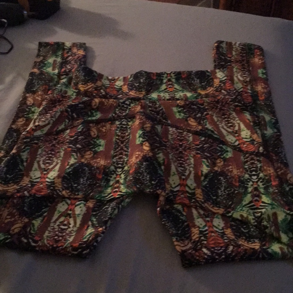 Brazilian exercise pants! Very colorful size M (fits 6-8)
